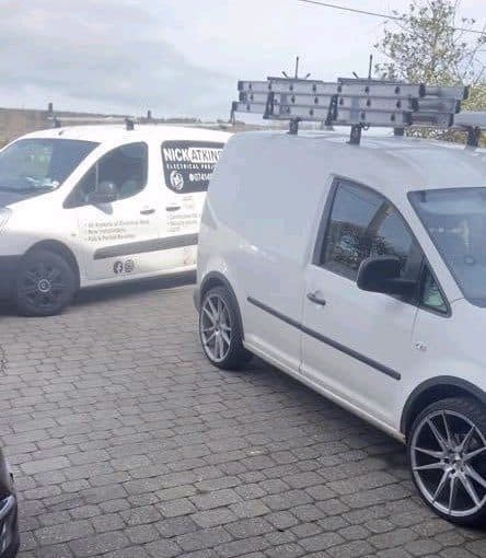 Nick Atkinson Electrical Projects van on site in the North East