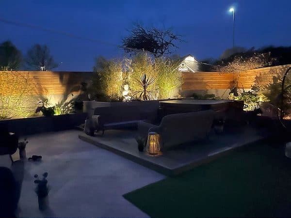 Architectural garden lighting scheme installed by Nick Atkinson Electrical Projects