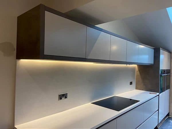 Kitchen LED strip lighting installation