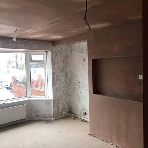 Room mid-renovation during a full house rewire in Newcastle