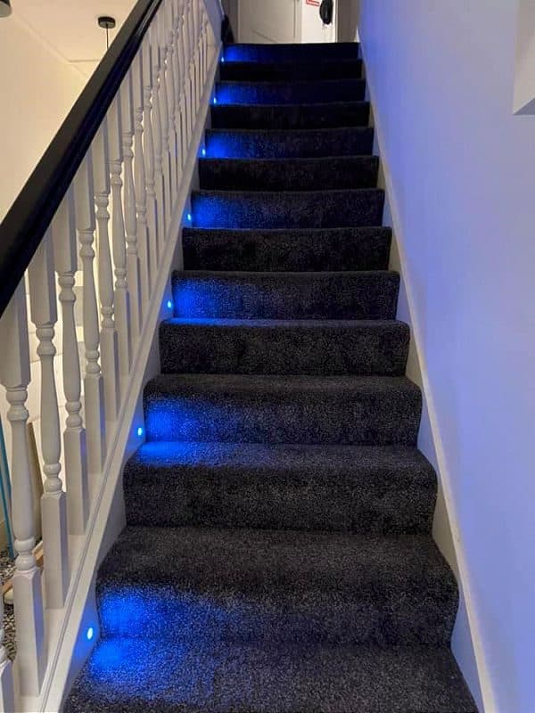 Colour-changing LED staircase lighting